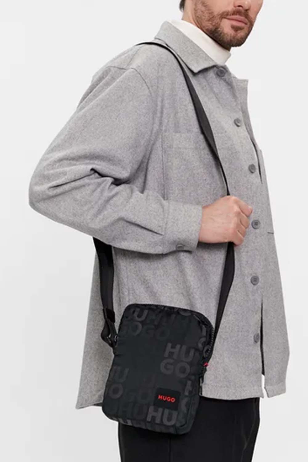 HUGO BAG WITH LOGO PRINT ETHON 2.0 BLACK 50504099-001