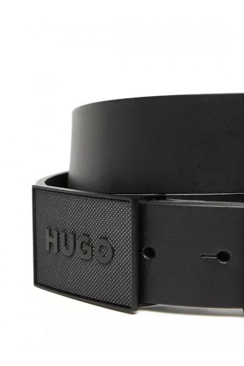 HUGO LEATHER BELT GETHON WITH LOGO BLACK 50548359-001