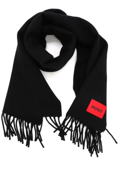 HUGO WOOL SCARF JUSTER BLACK 50517623-001