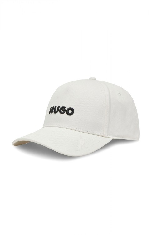 HUGO COTTON TWILL CAP WHITE WITH LOGO BLACK 50533410-103