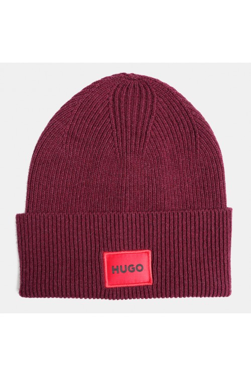 HUGO BEANIE HAT XAFF 6 BORDEAUX 50496011-654
