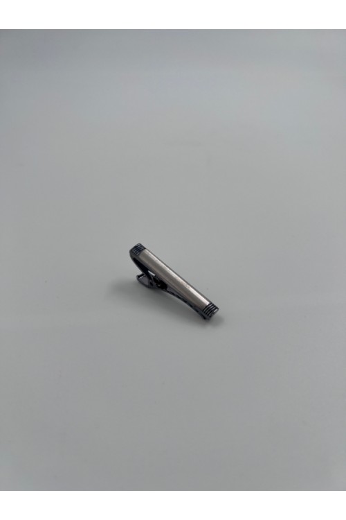 MEN TIE CLIP SILVER-BLACK CL04