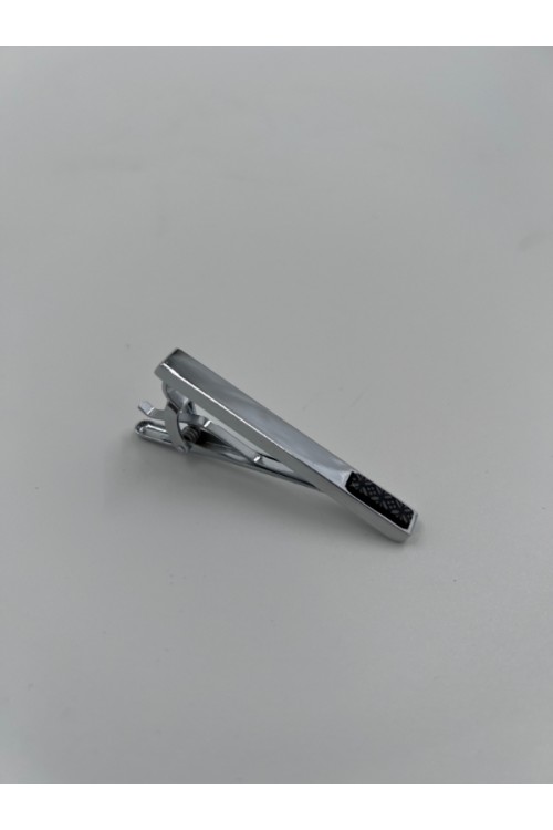 MEN TIE CLIP SILVER BLACK CL01