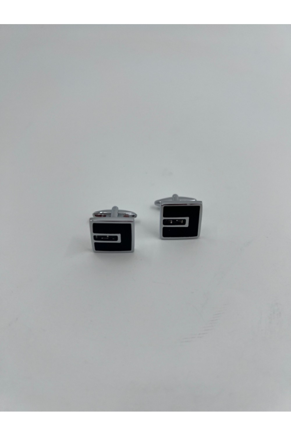 MEN CUFFLINKS SILVER BLACK MK13