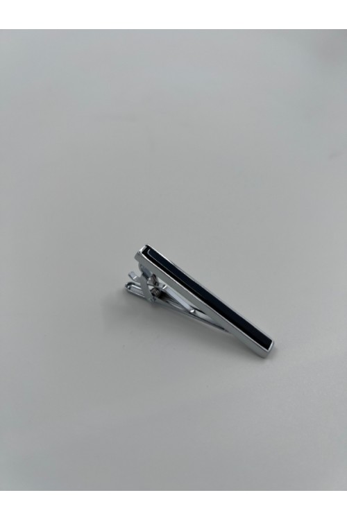 MEN TIE CLIP SILVER BLACK CL02