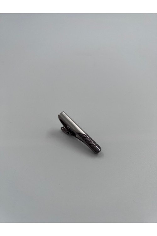 MEN TIE CLIP SILVER-BLACK CL06