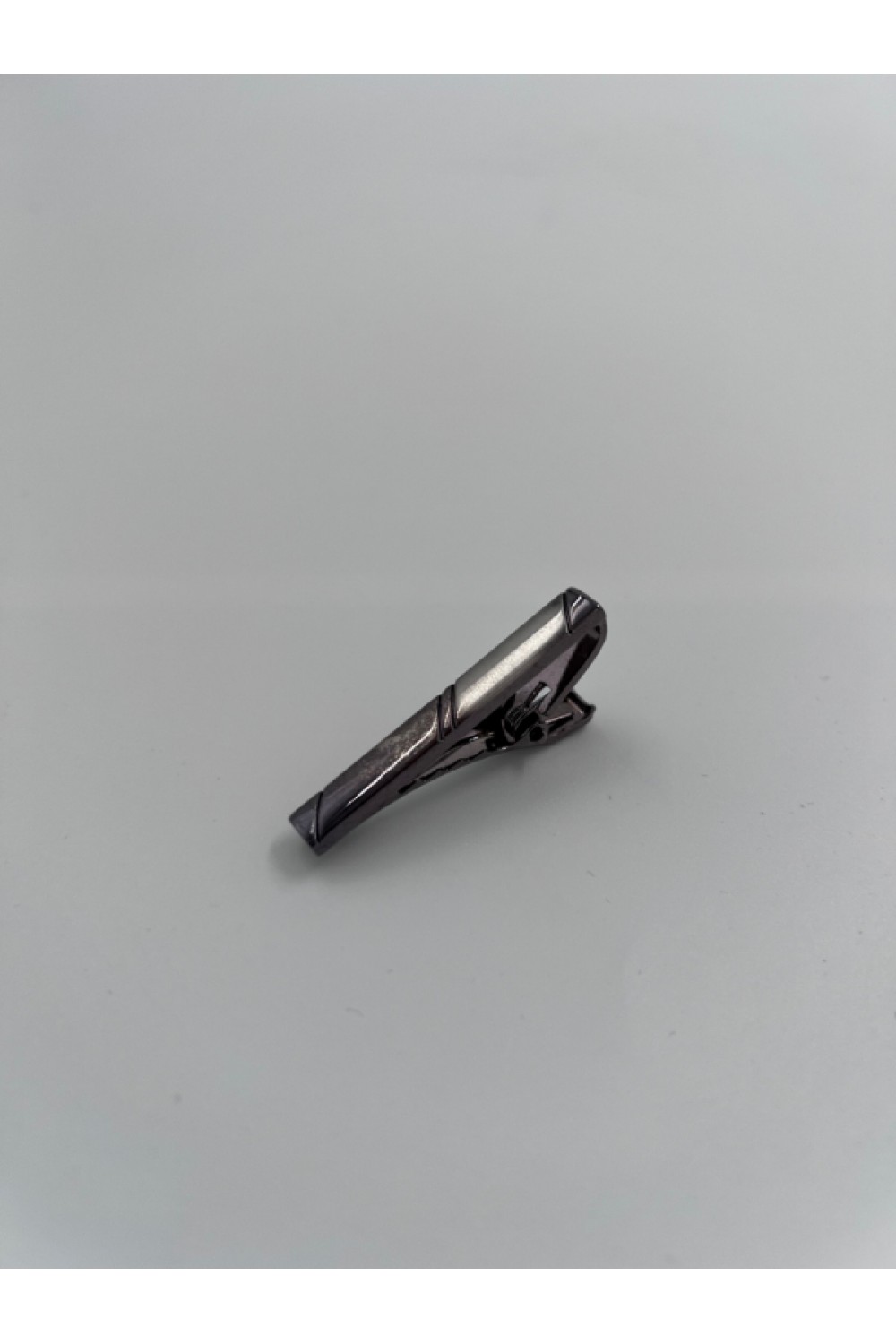 MEN TIE CLIP SILVER-BLACK CL08