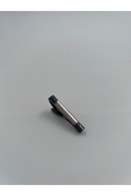 MEN TIE CLIP SILVER-BLACK CL09