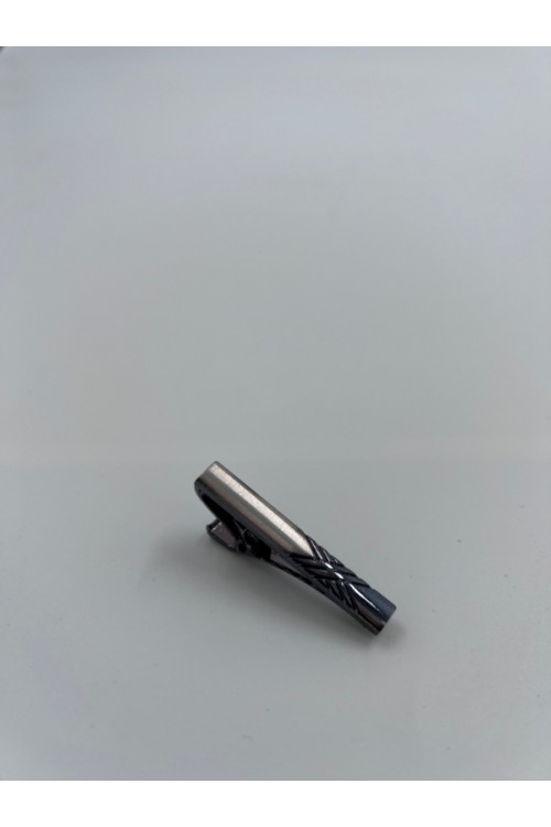 MEN TIE CLIP SILVER-BLACK CL10