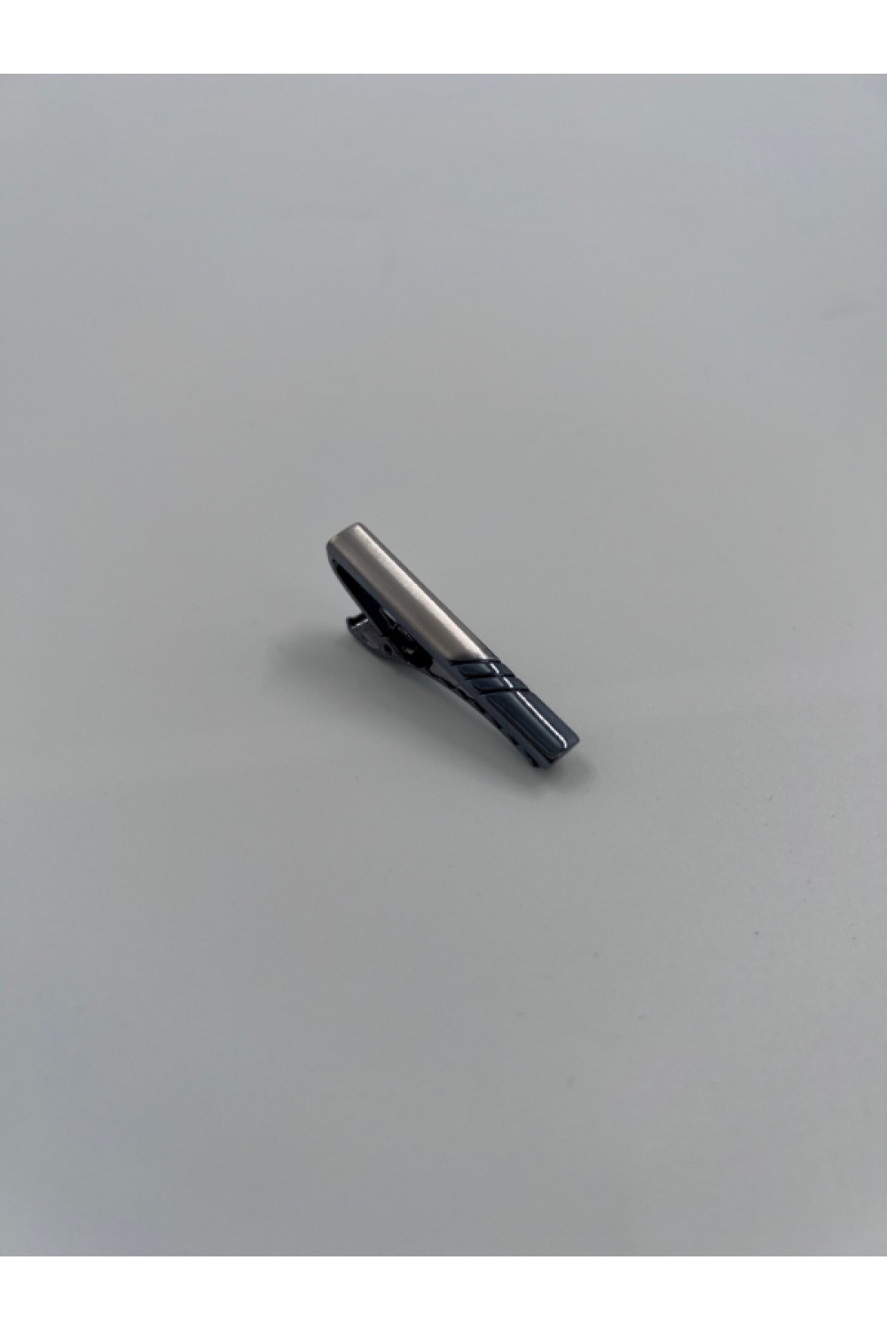 MEN TIE CLIP SILVER-BLACK CL12