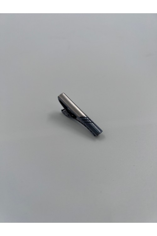 MEN TIE CLIP SILVER-BLACK CL12