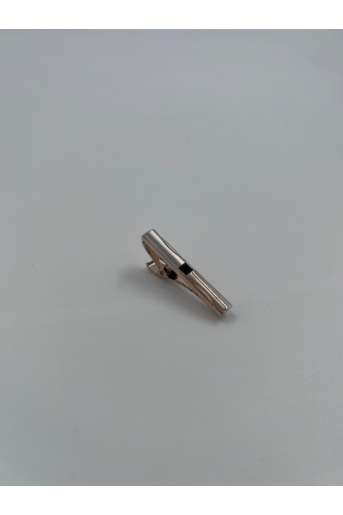 MEN TIE CLIP SILVER-BLACK CL15