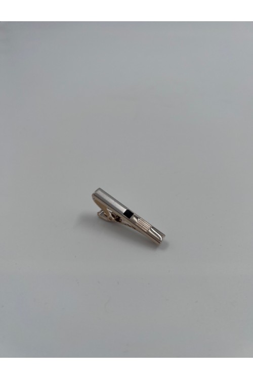 MEN TIE CLIP SILVER-BLACK CL16