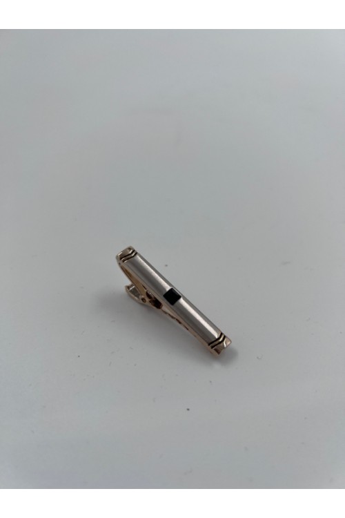 MEN TIE CLIP SILVER-BLACK- CL38