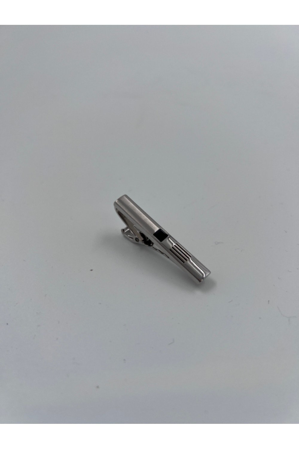 MEN TIE CLIP SILVER-BLACK- CL39