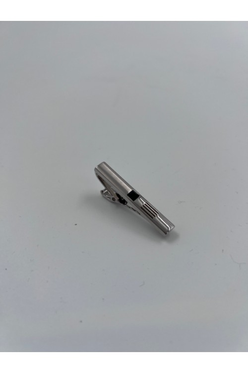 MEN TIE CLIP SILVER-BLACK- CL39