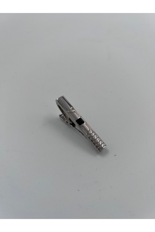 MEN TIE CLIP SILVER-BLACK- CL40