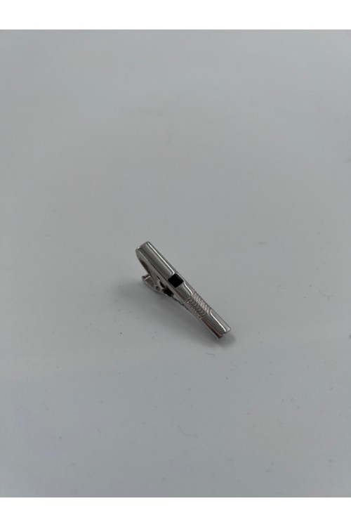 MEN TIE CLIP SILVER-BLACK- CL41