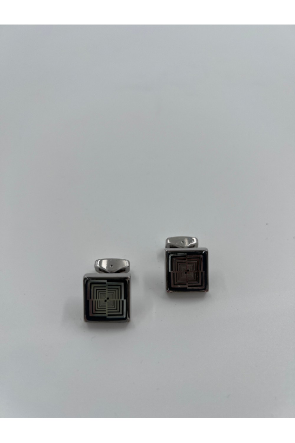 MEN CUFFLINKS SILVER BLACK MK17