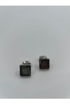 MEN CUFFLINKS SILVER BLACK MK17