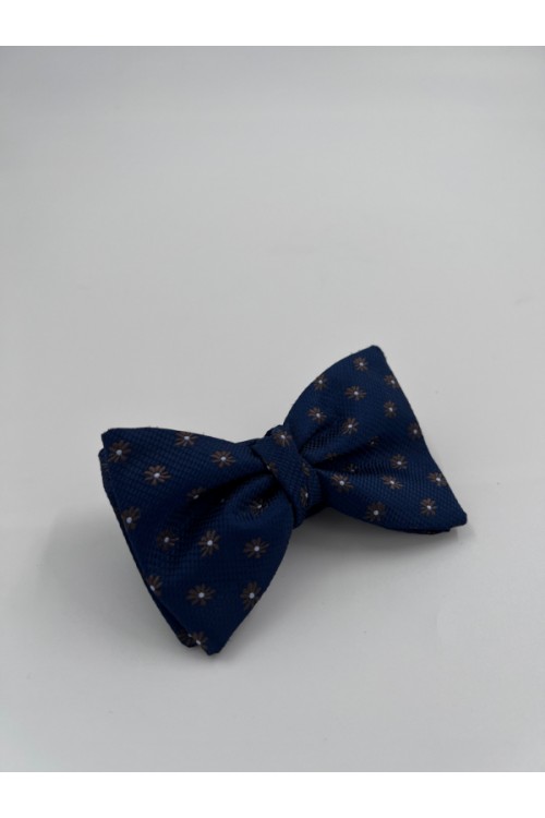 MEN BOW TIE DARK BLUE WITH BLACK PRINTS BT07