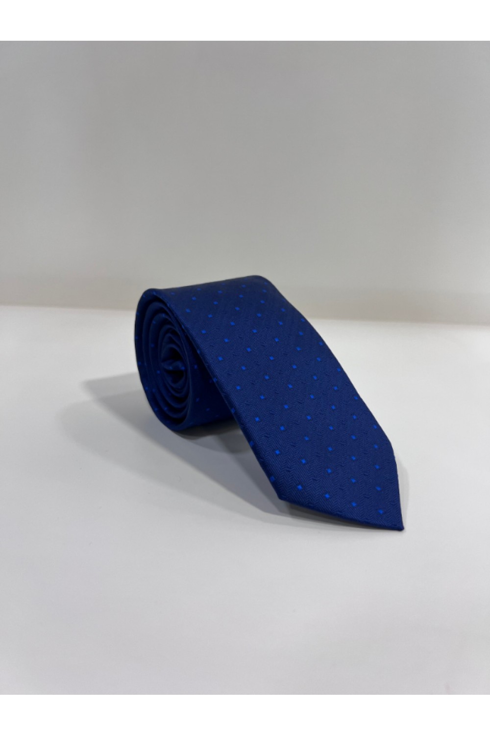 MEN TIE NAVY BLUE-BLUE PRINTS SP44