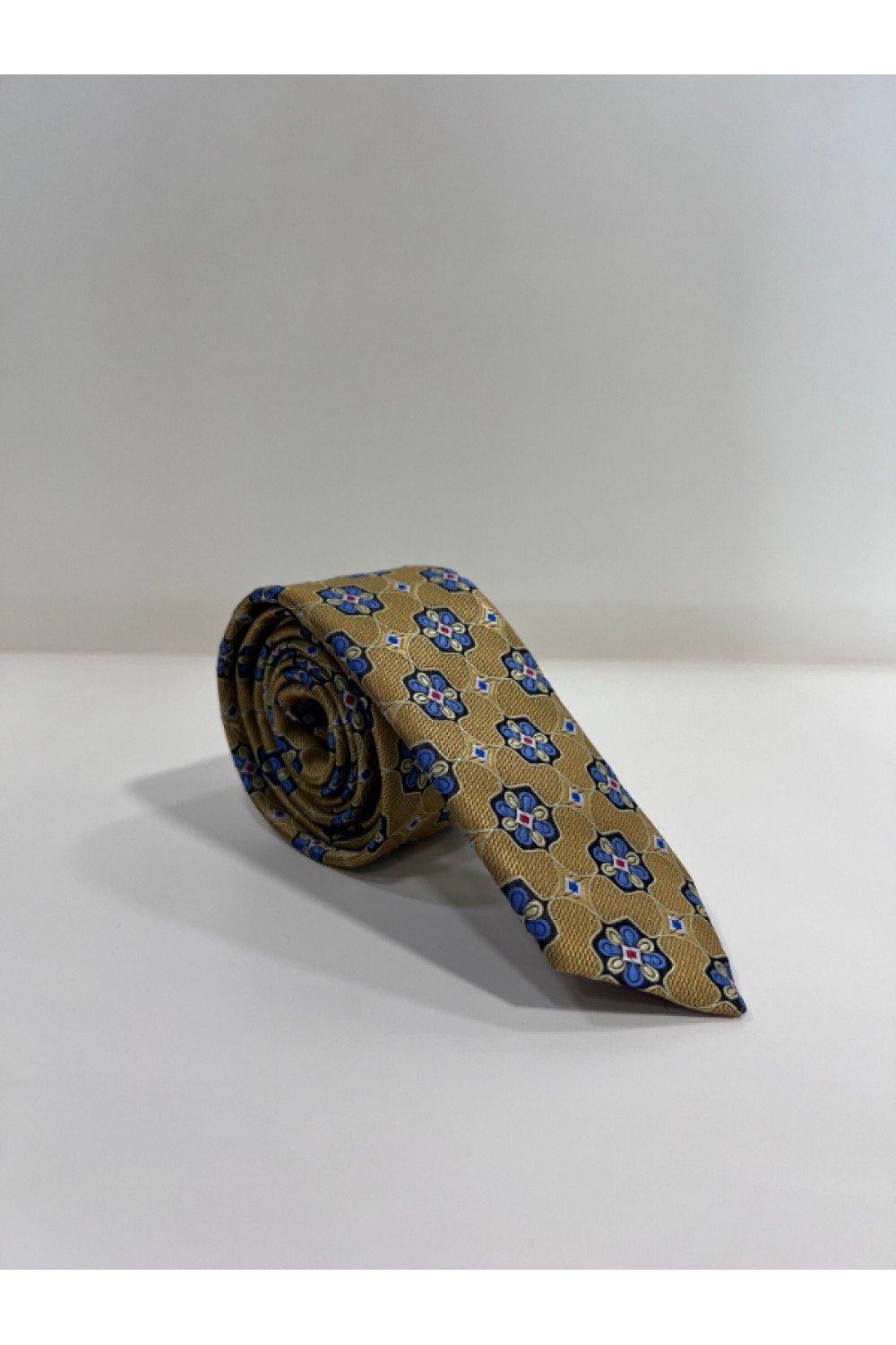 MEN TIE YELLOW-BLUE PRINTS SP43
