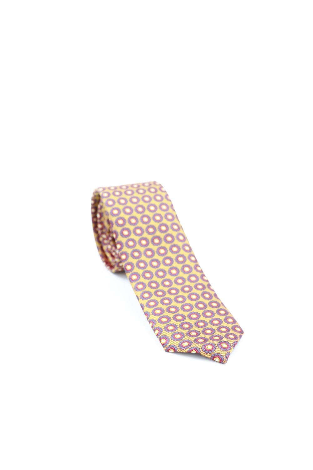 MEN TIE ORANGE-RED MULTICOLOUR PRINT SP04
