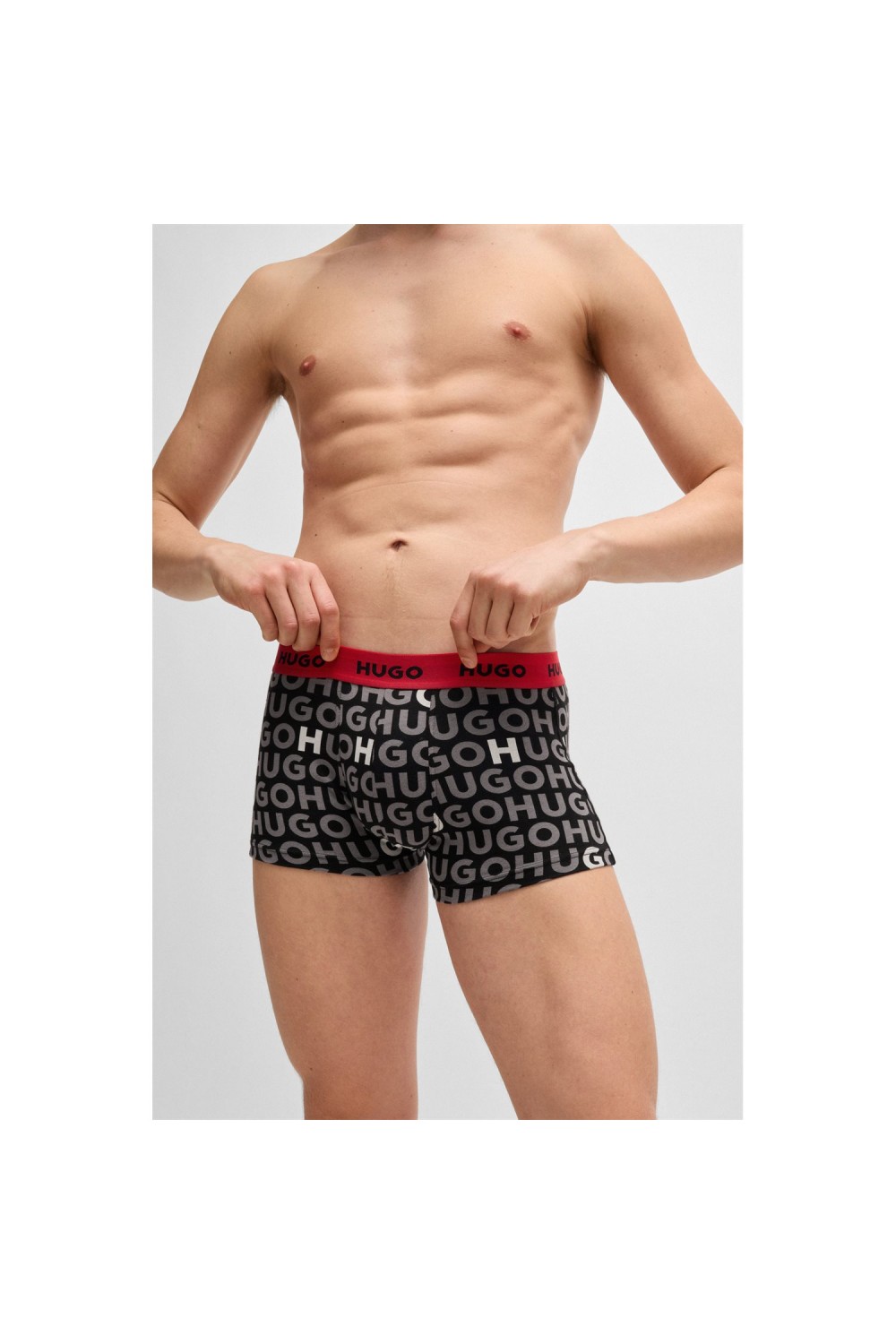 HUGO THREE PACK OF STRETCH COTTON TRUNKS WITH LOGO 50517894-980