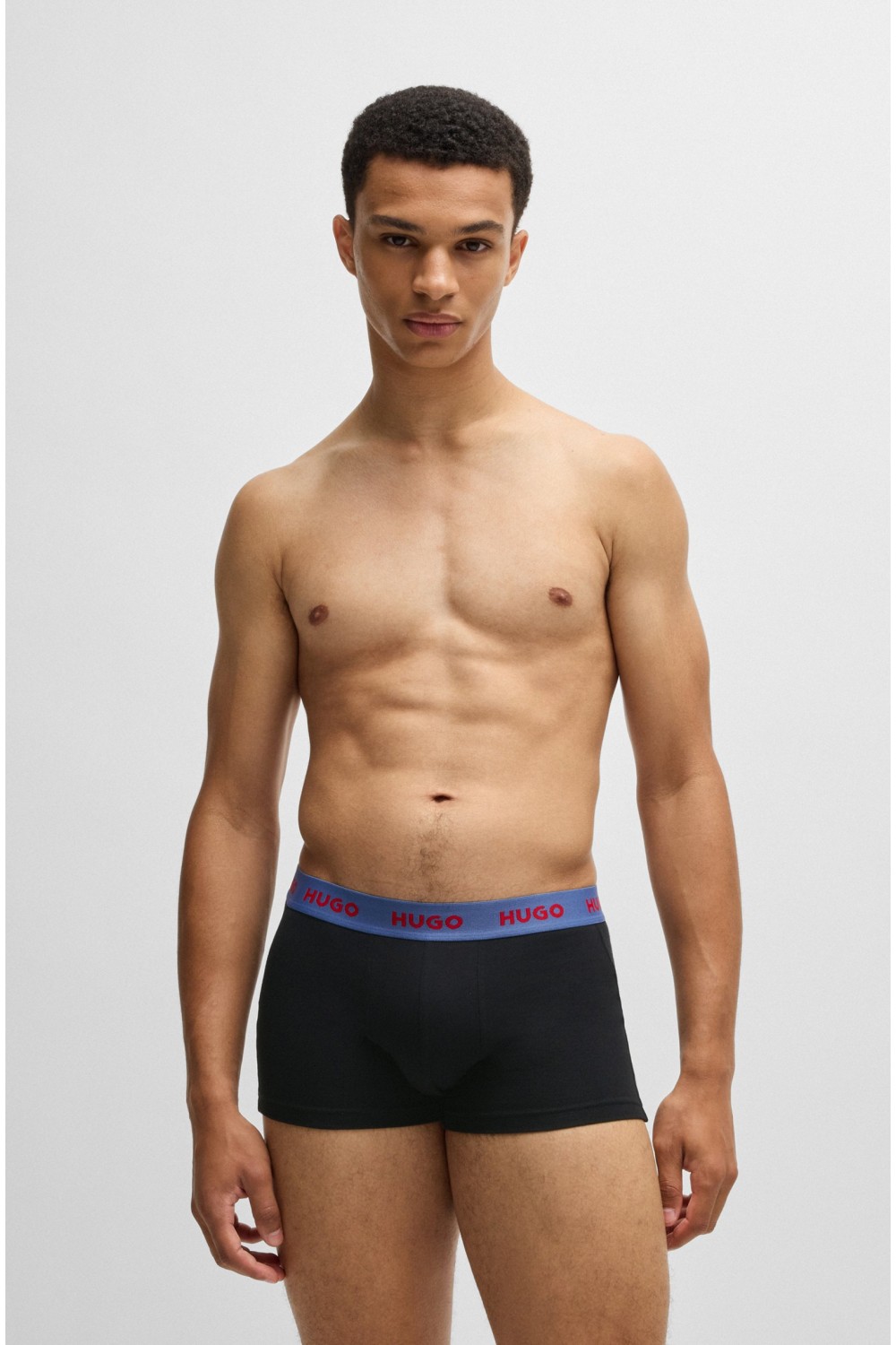 HUGO THREE PACK OF STRETCH-COTTON TRUNKS WITH LOGO WAISTBANDS 50532611-968 