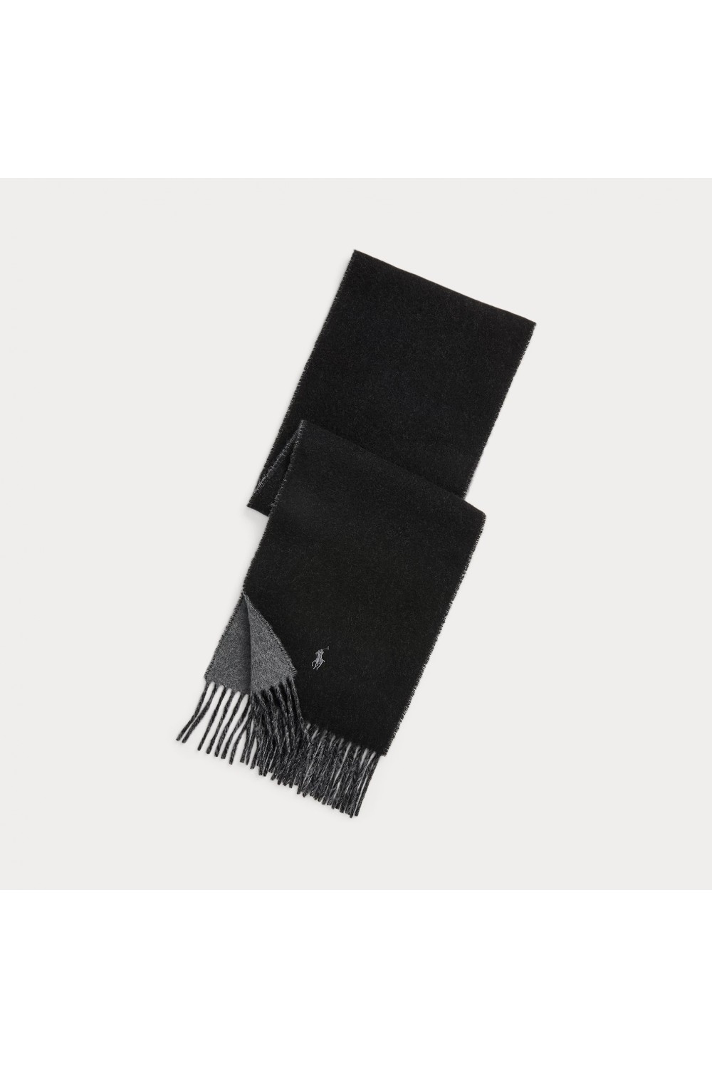 POLO RALPH LAUREN REVERSIBLE WOOL-BLEND SCARF BLACK 449959334001