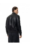 BISTON FAUX LEATHER BOMBER JACKET BLACK 56-201-029