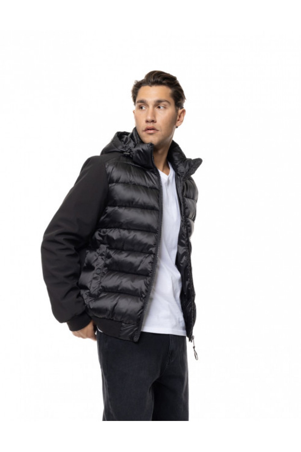 BISTON PUFFER WITH HOOD BLACK 56-201-009