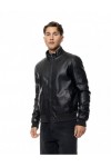 BISTON FAUX LEATHER BOMBER JACKET BLACK 56-201-029