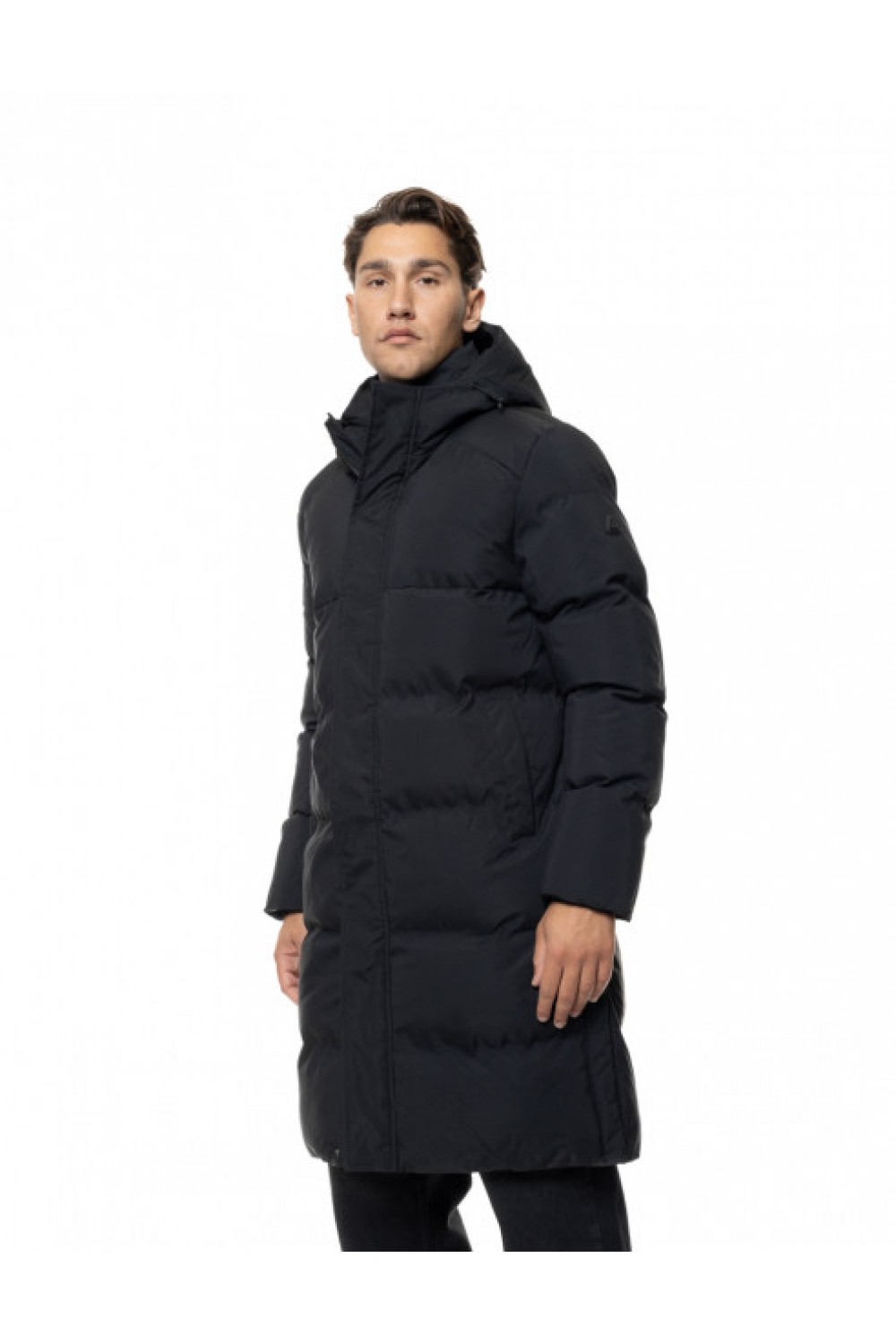 BISTON LONG PUFFER COAT WITH HOOD BLACK 56-201-062