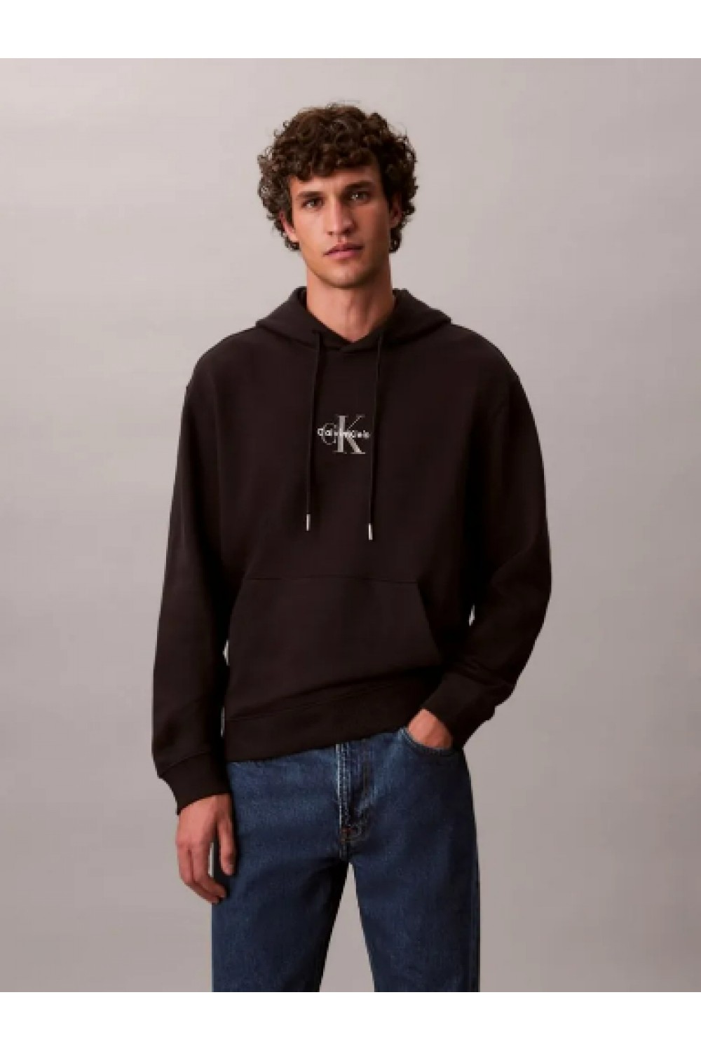CALVIN KLEIN JEANS T-SHIRT OVERSIZED EMBOSSED MONOGRAM DARK SLATE LV04RAB806-CEG