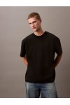 CALVIN KLEIN JEANS T-SHIRT OVERSIZED EMBOSSED MONOGRAM BLACK LV04RAB806-UB1
