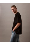 CALVIN KLEIN JEANS T-SHIRT OVERSIZED EMBOSSED MONOGRAM BLACK LV04RAB806-UB1