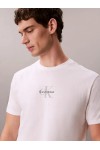 CALVIN KLEIN JEANS T-SHIRT MONOGRAM LOGO BRIGHT WHITE LV04RB866G-YAF