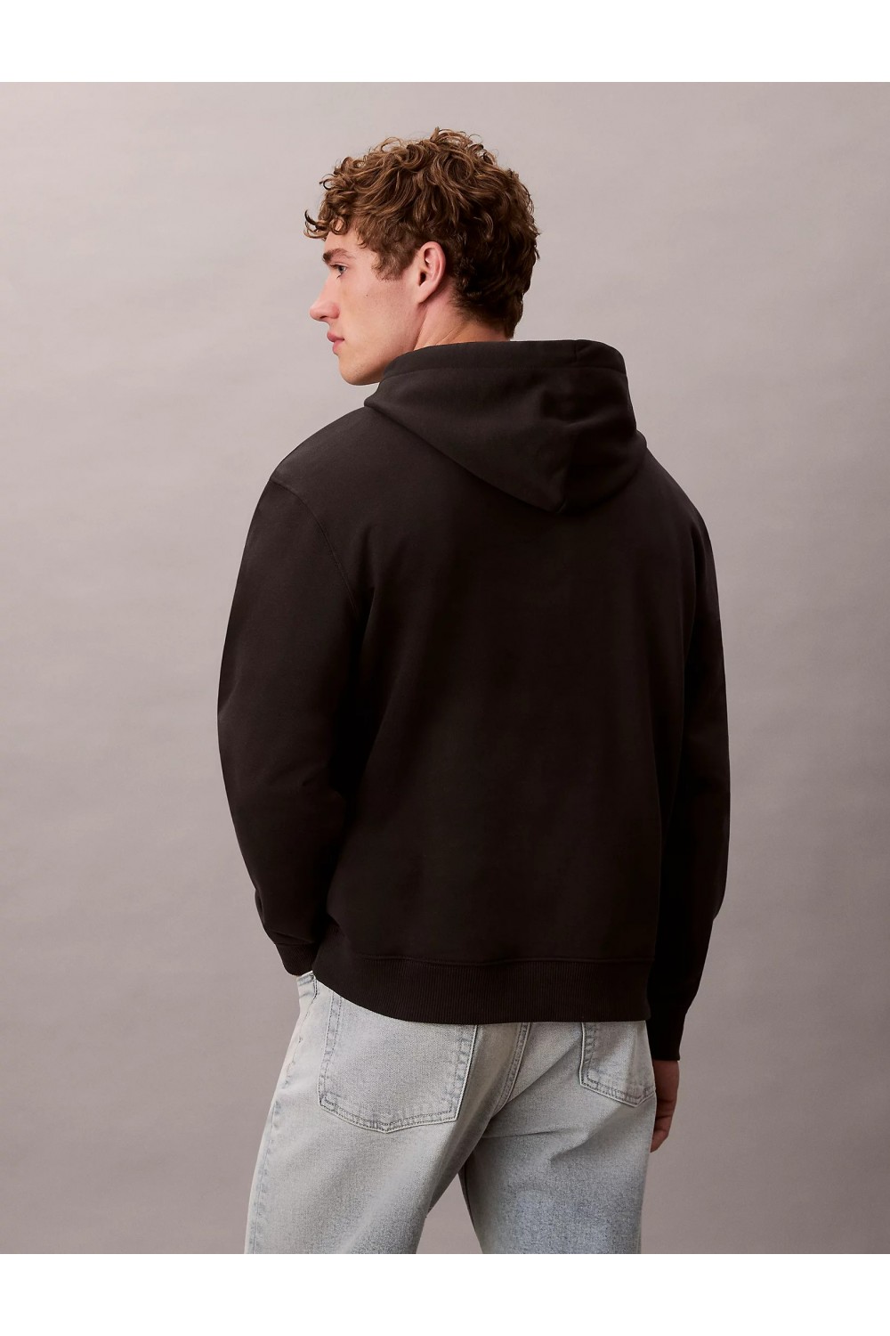 CALVIN KLEIN JEANS COTTON TERRY MONOGRAM HOODIE BLACK LV04RC297G-UB1