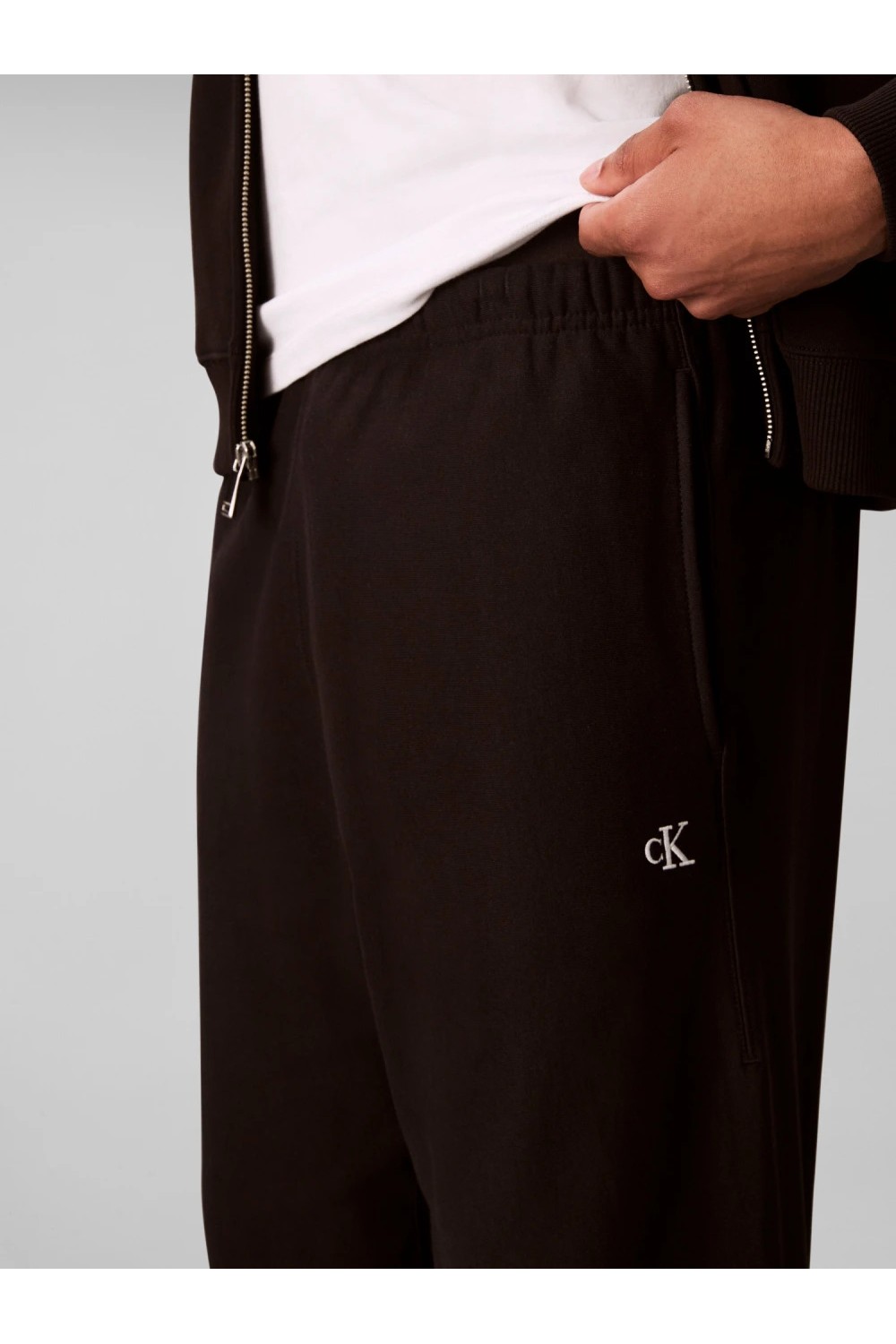 CALVIN KLEIN JEANS 350 TERRY MONOGRAM SWEATPANTS BLACK LV04RD241G-UB1