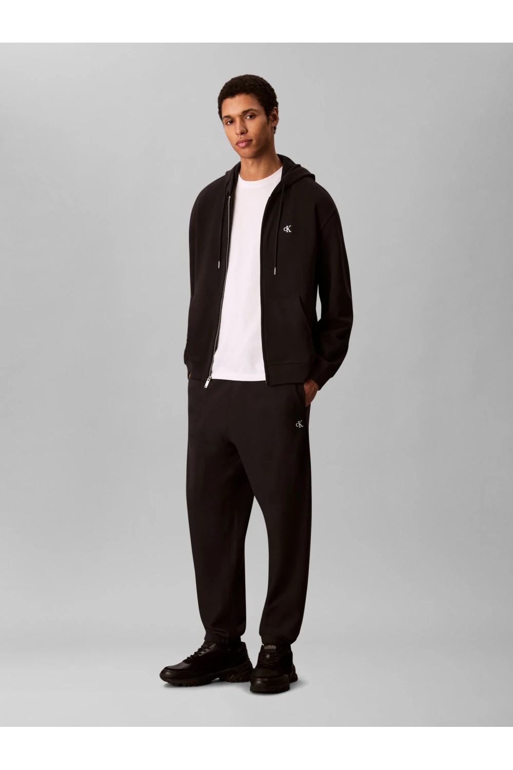 CALVIN KLEIN JEANS 350 TERRY MONOGRAM SWEATPANTS BLACK LV04RD241G-UB1