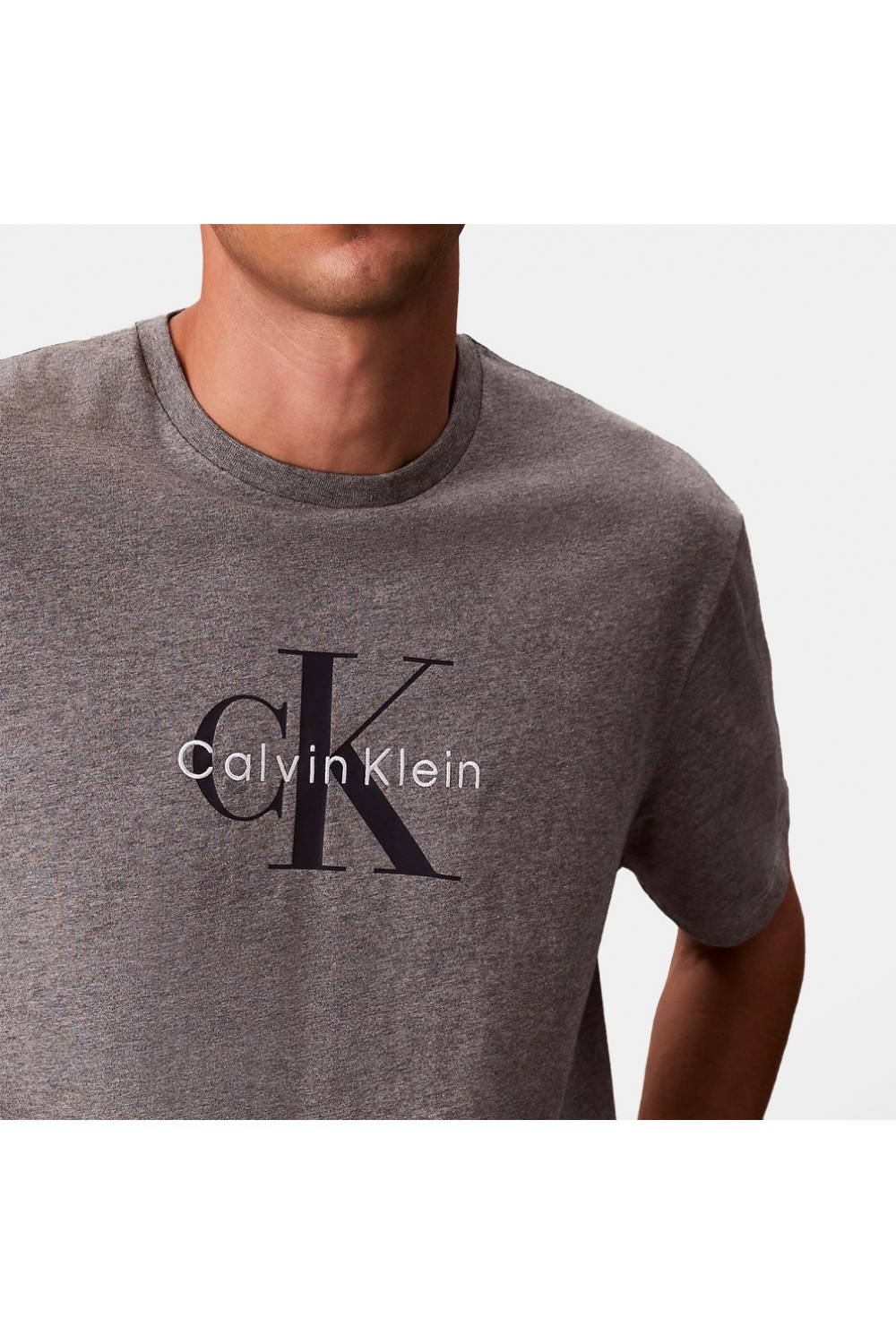 CALVIN KLEIN JEANS T-SHIRT MONOGRAM LOGO MED GREY LV04RB862G-P7E