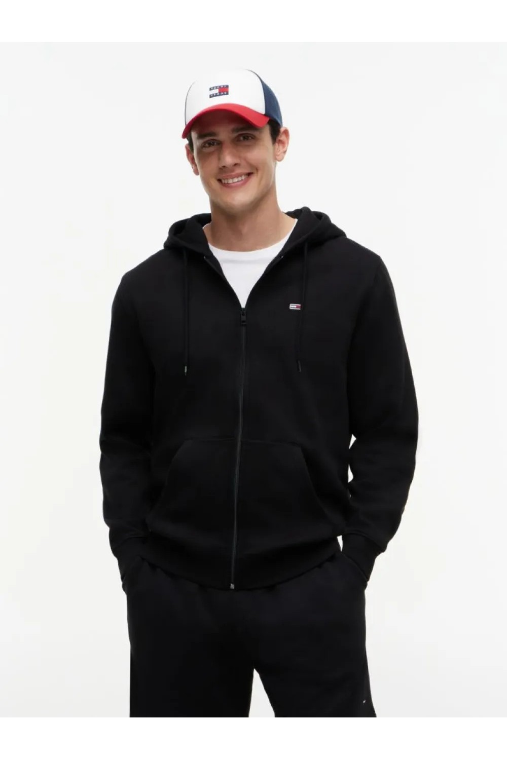 TOMMY HILFIGER TJM REGULAR FLAG ZIP THRU BLACK DM0DM20743-BDS