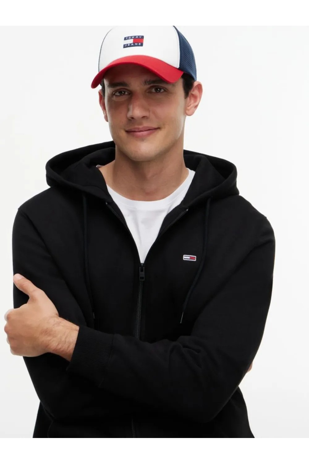 TOMMY HILFIGER TJM REGULAR FLAG ZIP THRU BLACK DM0DM20743-BDS