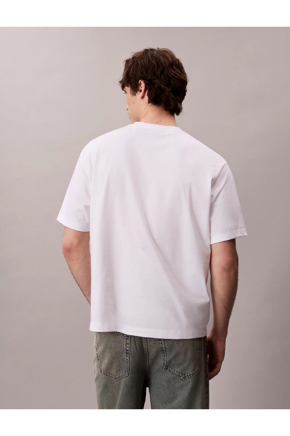 CALVIN KLEIN JEANS LOGO GRAPHIC RELAXED FIT T-SHIRT BRILLIANT WHITE LV04RC851G-YAA