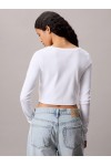 CALVIN KLEIN JEANS SHIRT SCHMALER RIPPSTRICK-CARDIGAN WHITE LV047C204G-YAA