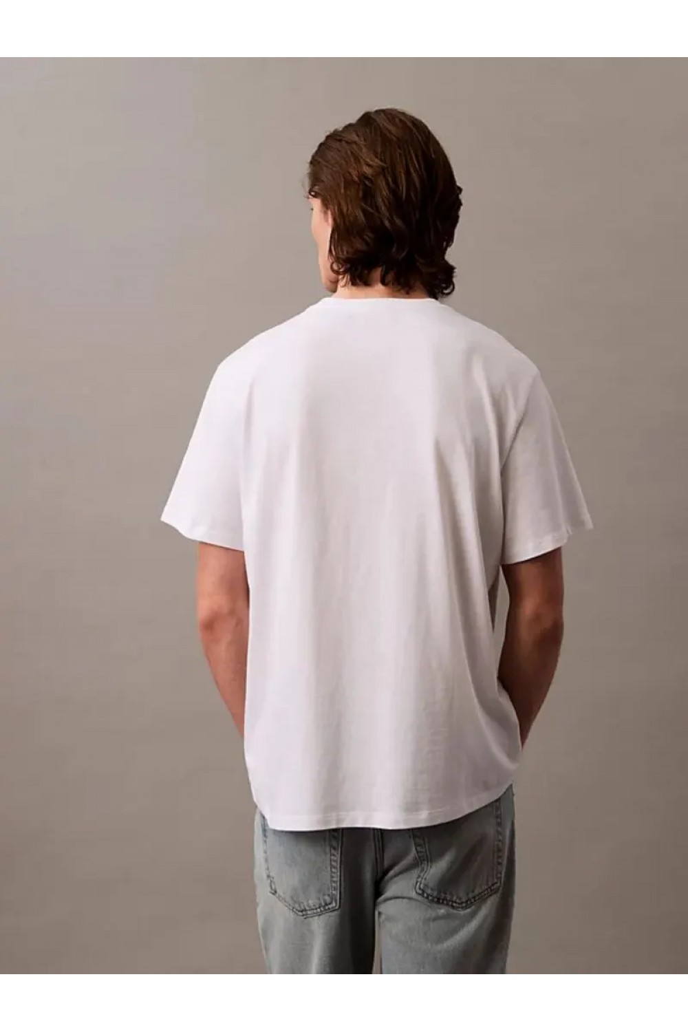 CALVIN KLEIN JEANS T-SHIRT MONOGRAM LOGO BRILLIANT WHITE LV04RB862G-YAA