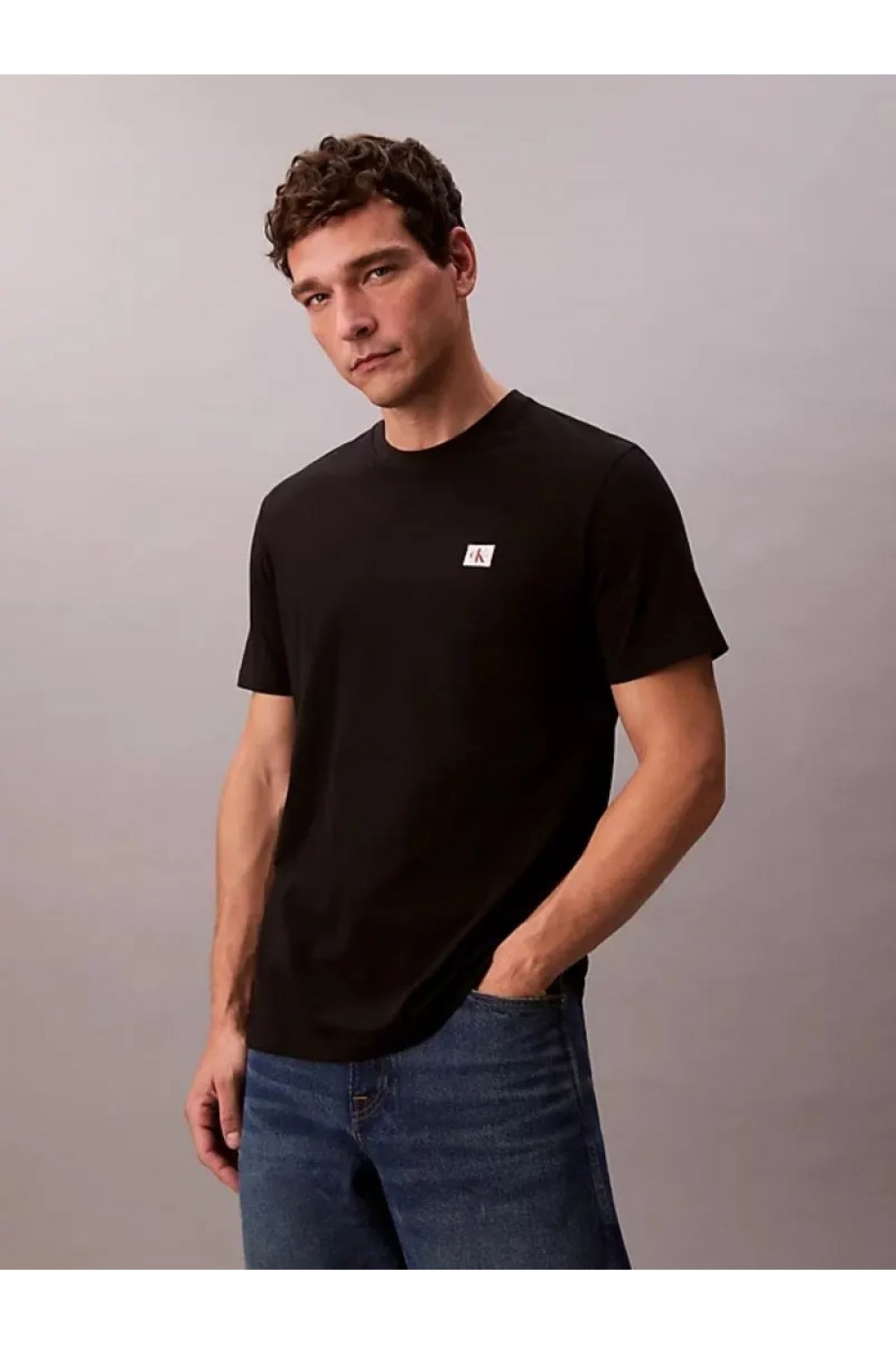 CALVIN KLEIN JEANS T-SHIRT COTTON BADGE BLACK LV04RC272G-UB1