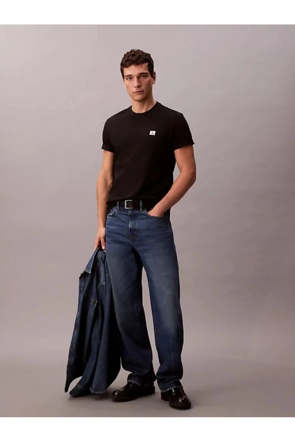 CALVIN KLEIN JEANS T-SHIRT COTTON BADGE BLACK LV04RC272G-UB1